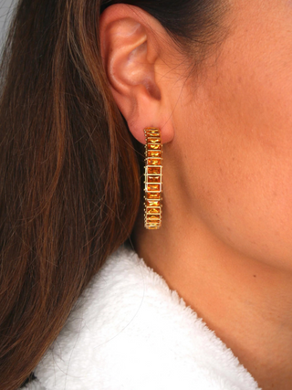 Large Honey Eternity Gem Hoops