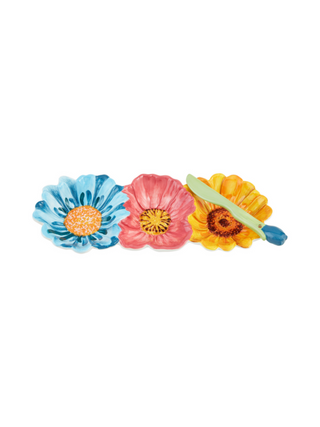 2pc Triple Flower Tidbit Dish