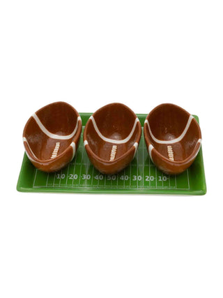 4pc Football Condiment Tray