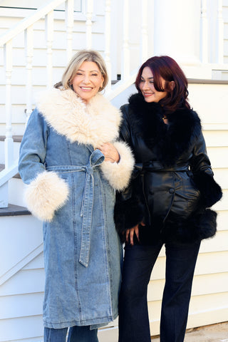 Aspen Denim Fur Coat