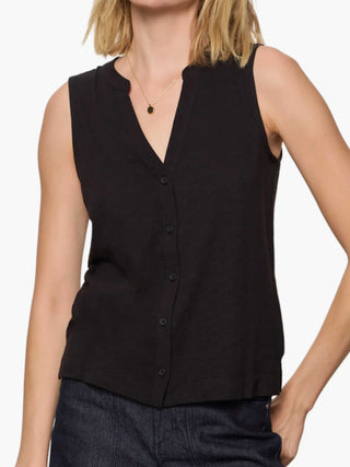 All Set Button Tank - Black