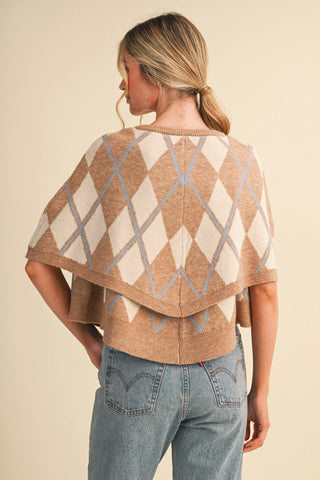 Argyle Cape Button Down Cream