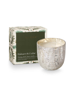 Balsam & Cedar Large Crackle Glass Candle