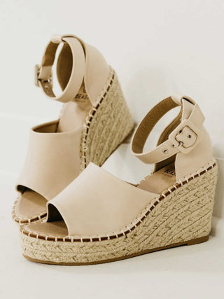 Beige Espadrille Wedge Heel