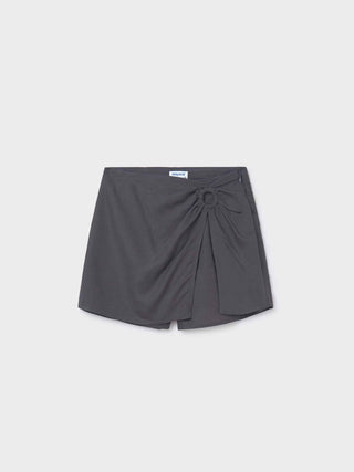 Black Linen Skort