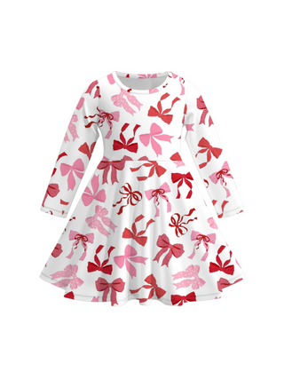 Bow Heart Twirl Dress - Girl