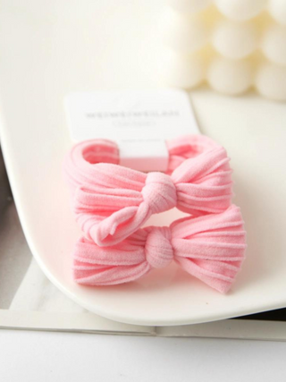 Bow Style Hair Tie - Pink