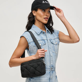 Braided Woven Crossbody Black