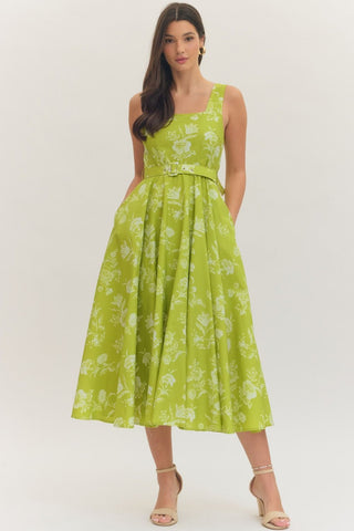 Brielle Green Midi Dress