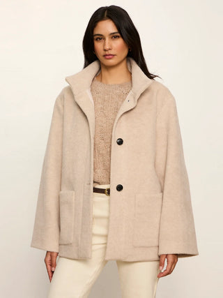 Bundled Wool Coat Bone