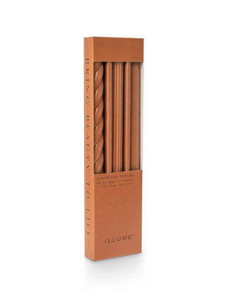 Burnt Orange 3pk Taper Candles