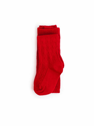 Cable Knit Tight - Bright Red