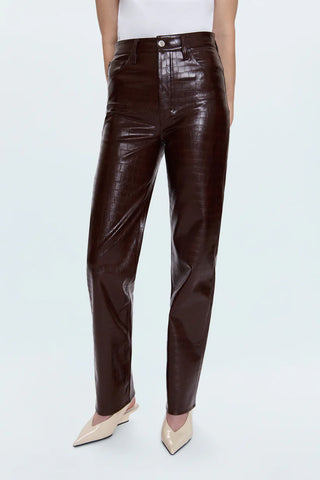 Cassie High Rise Tobacco Crocodile