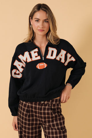 Collared Gameday Navy Zip Up