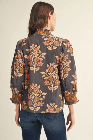 Cool & Calm Mocha Blouse