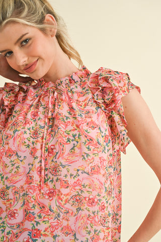 Coral Blossom Blouse