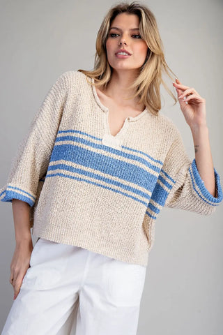 Denim Striped Sweater