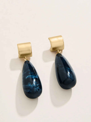 Dew Drop Earrings Navy