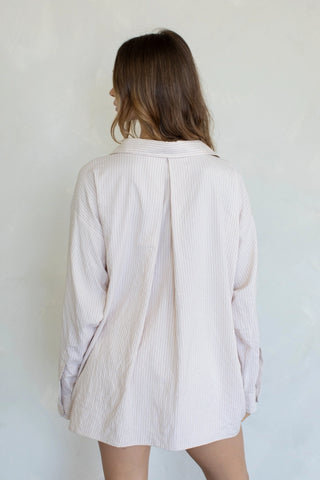 Double Striped Open Collar