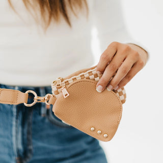 Dual Pouch Wristlet - Tan