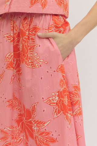 Eyelet Pink Skirt
