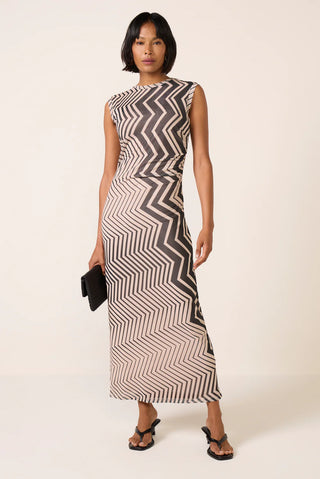 Frost Shirred Mesh Dress