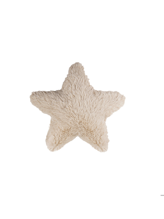 Fur Star Shaped Pillow Cream