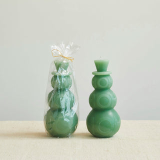 Ho Ho Ho Snowman Candle - Green