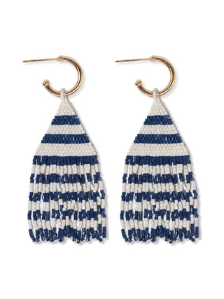 James Fringe Earrings - Navy