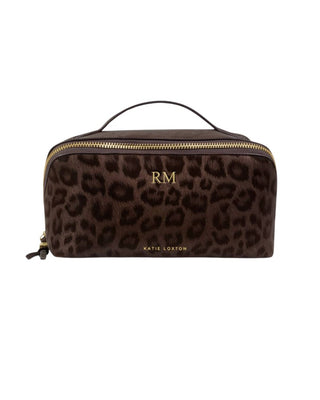 Katie Loxton Medium Makeup Bag - Chocolate Leopard