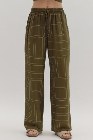 Kim Olive Detail Pants