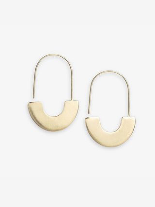 Maggie Hoop Earrings Brass