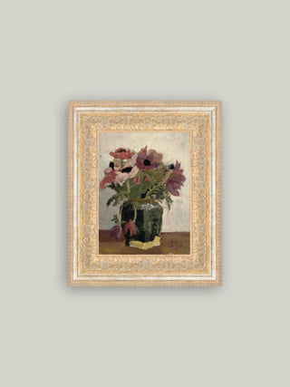 Mauve Floral Antique Art