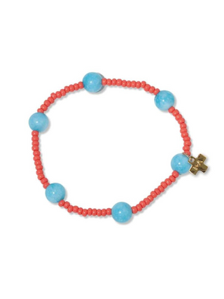 Mia Bracelet - Coral/Turquoise