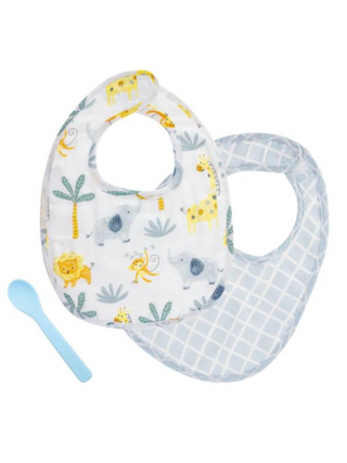 Muslin Bib Set - Zoo