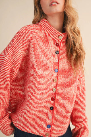 Must Have Ivory Red Cardigan