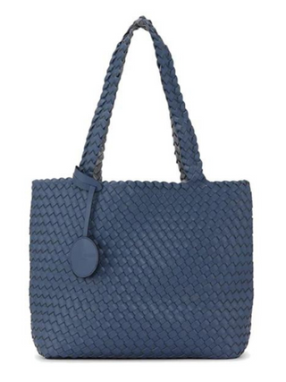 Navy Metallic Tote Bag