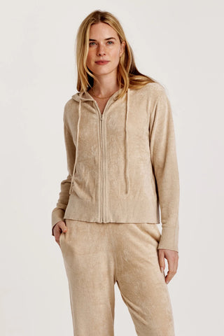 Orla Chenille Zip Up - Oyster