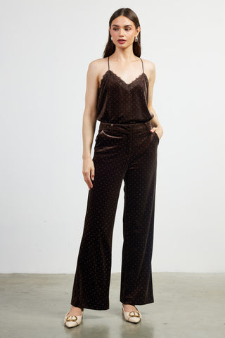 Own the Night Velvet Pants - Brown