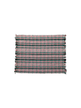 Plaid Cotton Blend Throw Blanket