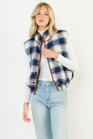 Plaid Puffer Vest
