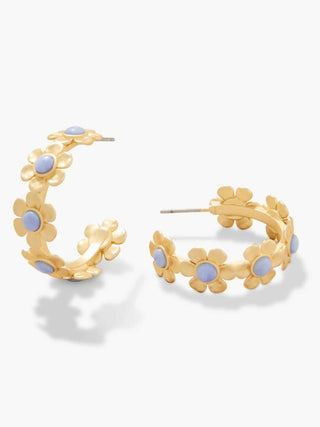 Primrose Hoop Earrings Blue Chalcedony