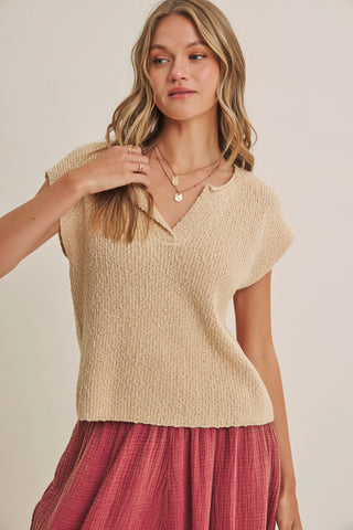 Relaxed Slub Sweater Biscuit