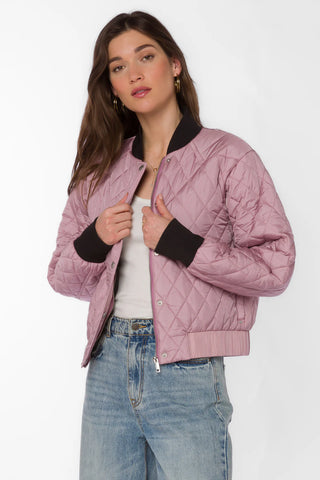 Sakura Quilt Bomber Jacket - Mauve