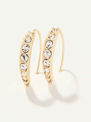 Sparkle Arc Hoop Earrings Small/Crystal