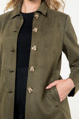 Suede Secrets Button Up Jacket