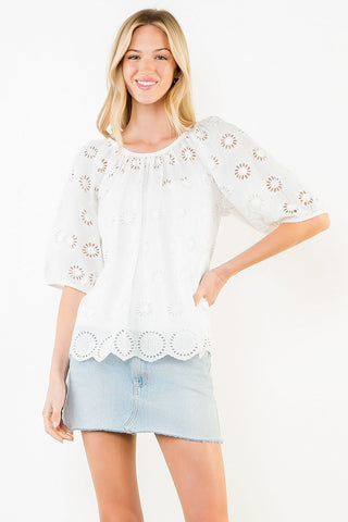 Summer Story Eyelet Embroidery Top