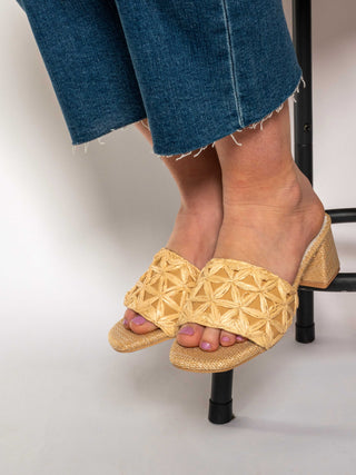 The Winona Woven Raffia Heel