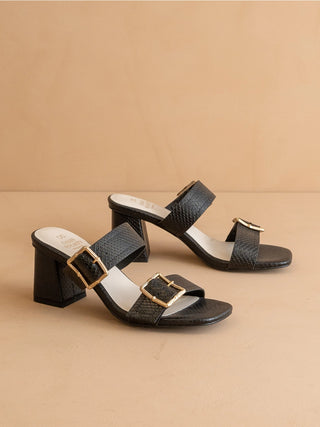 The Havana Black Bamboo Heel