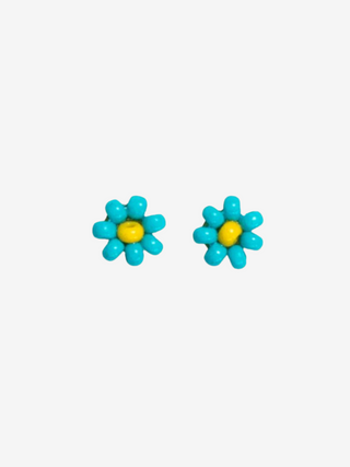 Tina Flower Stud Earrings Turquoise